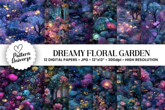 Download Dreamy Floral Garden Digital Paper - Premium Resources