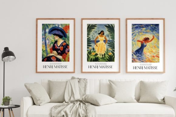 Download Matisse Style Inspired Modern Art Poster - Red Collection