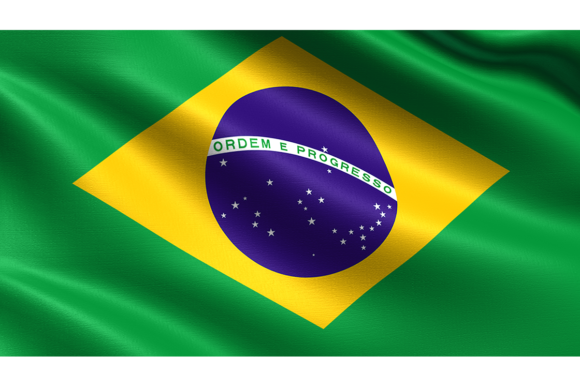 Download Brazil Flag, with Waving Fabric Texture - Flag Collection