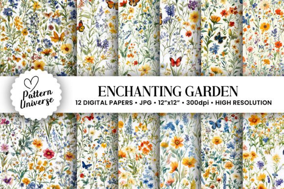 Download Enchanting Floral Garden Pattern - Floral garden Collection