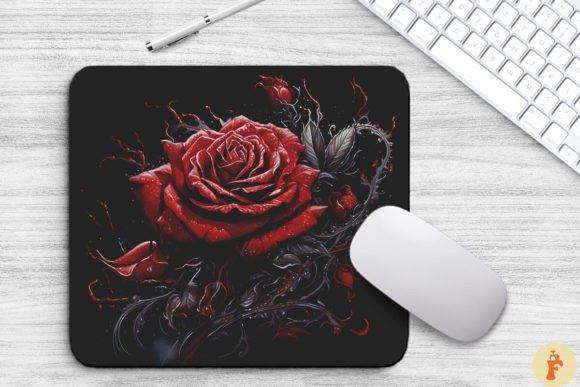 Download Dark Fantasy Red Rose Mouse Pad - Red Collection