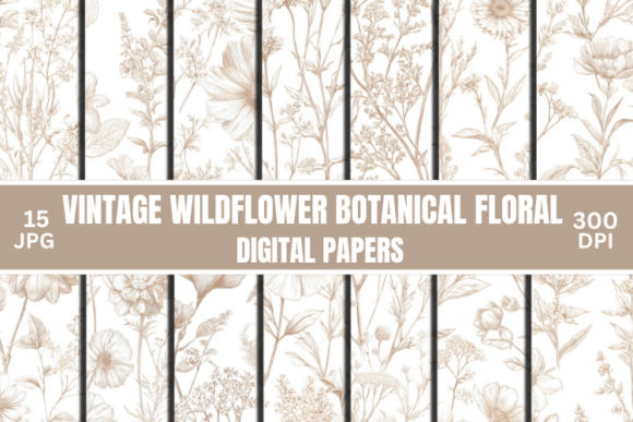 Download Vintage Wildflower Botanical Patterns - Premium Bundle