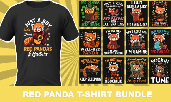 Download Adorable Red Panda T-Shirt Bundle - Red Collection