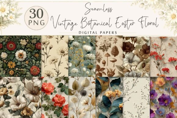 Download Vintage Botanical Easter Floral Pattern - Premium Resources