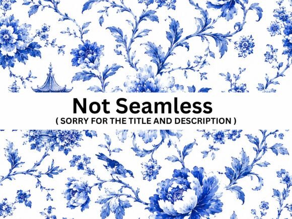 Download Vintage Blue Botanical Floral Pattern - Premium Bundle