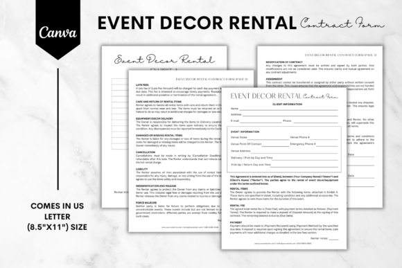 Download Event Decor Rental Contract Form 2 - Event Collection