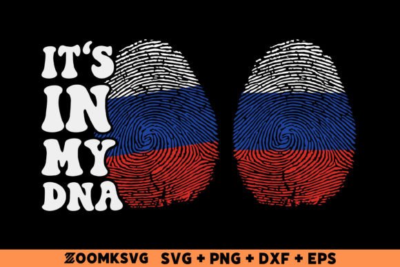 Download It's in My DNA Russia Flag Fingerprint - Flag Collection