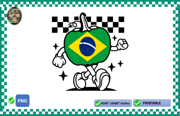Download Fall Retro Pumpkin Brazil Flag - Flag Collection