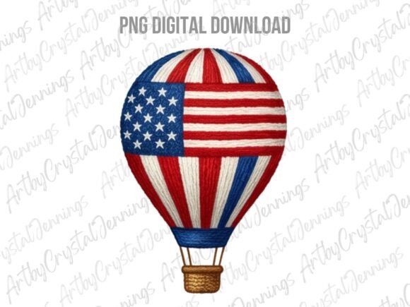 Download Patriotic USA Flag Hot Air Balloon PNG - Flag Collection