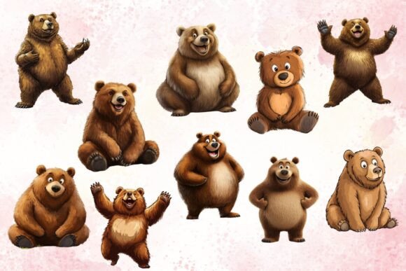 Download Funny Brown Bear Digital PNG Clipart - Brown bear Collection