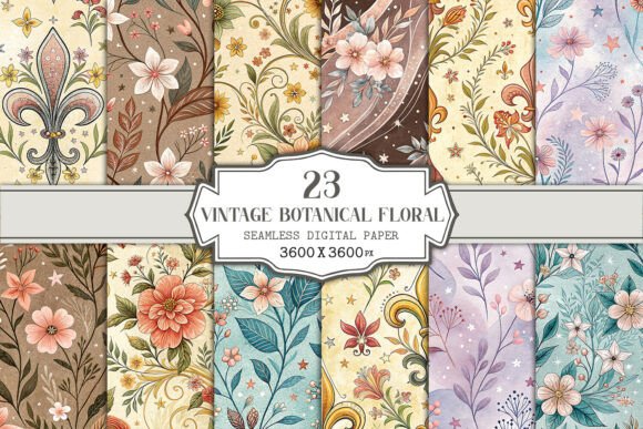 Download Vintage Botanical Floral Seamless - Premium Bundle